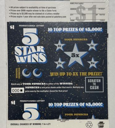 Picture of Full Pack of $1 Lottery Scratch Offs #4