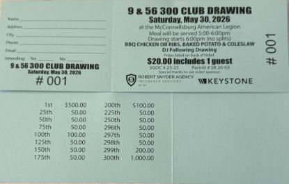 Picture of Co 9 & Co 56 300 Club Drawing Ticket