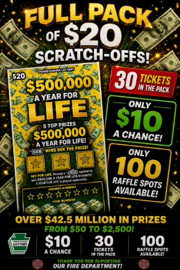 Picture of Full Pack of $20 Lottery Scratch Off tickets