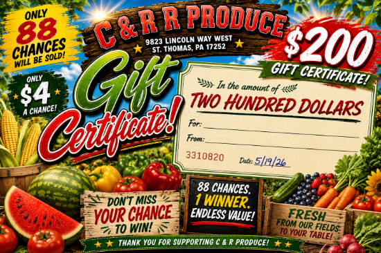 Picture of $200 C & R Produce Gift Certificate