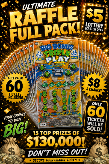Picture of Full Pack of $5 Lottery Scratch Offs #6