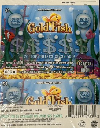 Picture of Full Pack of $1 Lottery Scratch Offs #12