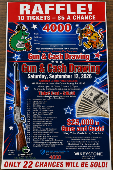 Picture of MMPW Co 9 & McConnellsburg Co 56 Gun & Cash Drawing Ticket Pack of 10 tickets #3