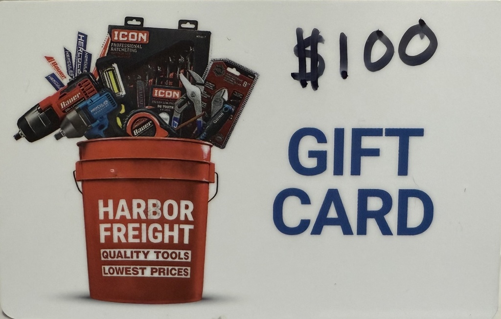 $100 Harbor Freight Gift Card
